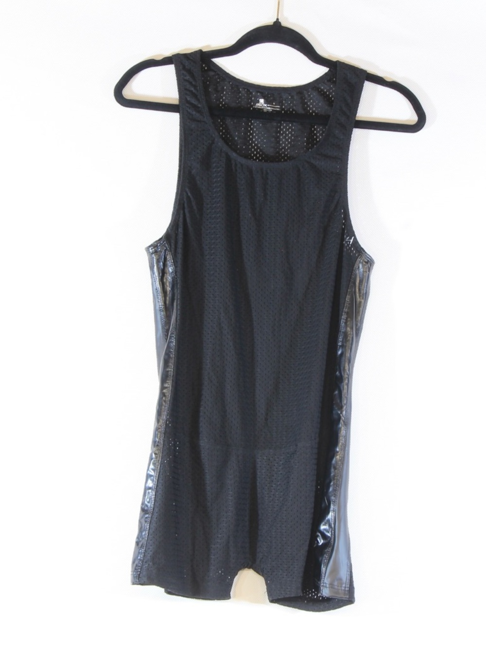 JJSOX Women's Black Sleeveless Romper with Shiny Side Panels